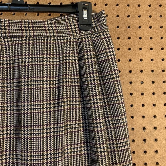 Leslie Fay Dresses & Skirts - VTG Leslie Fay Wool Midi Skirt Pencil Purple Plaid Academia‎ Preppy Old Money 12